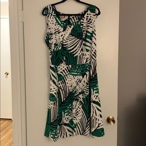 Palm Print A-Line Dress